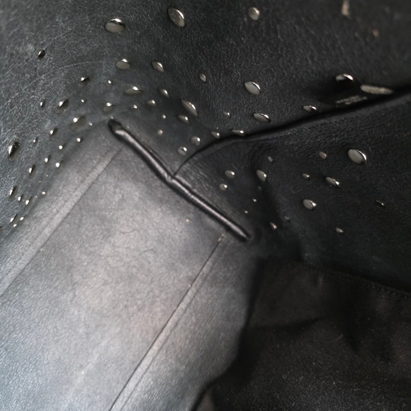 Coach Market Tote Star Rivet Leather Studded Shoulder Bag 59504 Graphite Gray - Picture 12 of 16